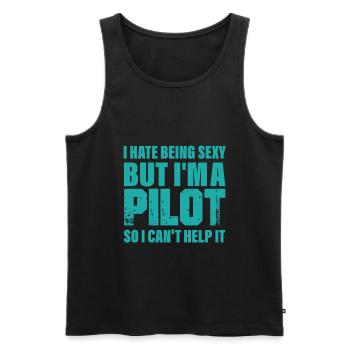 pilot - Men's Premium Organic Tank Top - black - Front - AI Model Male 178 light (178cm)