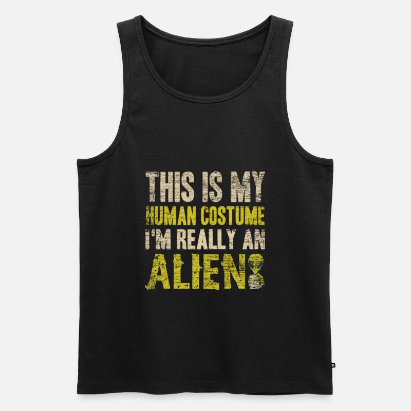Alien Kostüm - Männer Premium Bio Tank Top - Schwarz