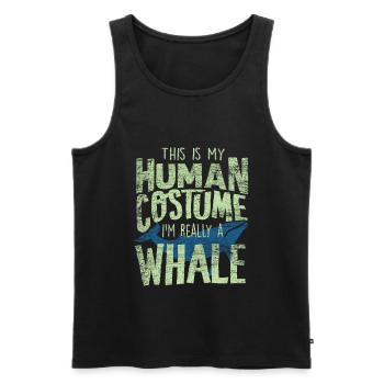 whale - Men's Premium Organic Tank Top - black - Front - AI Model Male 178 light (178cm)