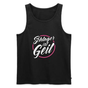 Schlager ist geil - Männer Premium Bio Tank Top - Schwarz - Vorne - Michal (187cm)