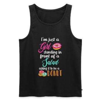 Standing In Front Of Salad Asking It To Be A Donut - Men's Premium Organic Tank Top - black - Front - AI Model Male 178 light (178cm)