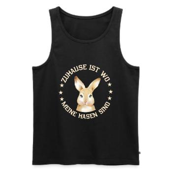 Zuhause ist wo meine Hasen sind - Männer Premium Bio Tank Top - Schwarz - Vorne - Michal (187cm)