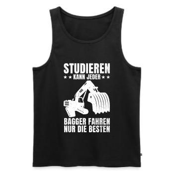 Baggerfahrer Bagger Baggern Bauarbeiter Geschenk - Männer Premium Bio Tank Top - Schwarz - Vorne - Michal (187cm)