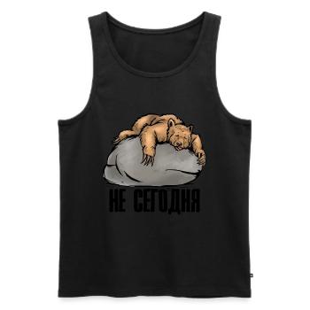 Bären Office Heute Nicht auf Russisch Bär Russen - Männer Premium Bio Tank Top - Schwarz - Vorne - AI Model Male 178 light (178cm)