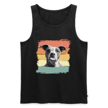 Drôle de chien tire la langue À tous mes ennemis - Débardeur bio Premium Homme - noir - Devant - Michal (187cm)