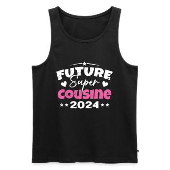 Future Super Cousine 2024 Annonce Grossesse - Débardeur bio Premium Homme - noir - Devant - Michal (187cm)