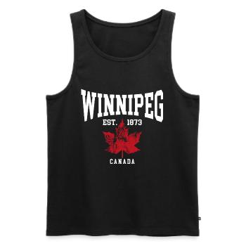Winnipeg - Men's Premium Organic Tank Top - black - Front - AI Model Male 178 light (178cm)