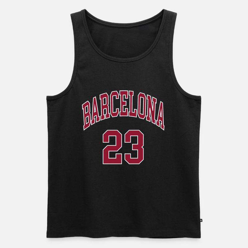 Barcelona 23 - Männer Premium Bio Tank Top - Schwarz