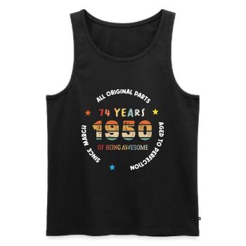 74 Years Old Made In 1950 Vintage March 1950 - Men's Premium Organic Tank Top - black - Front - Michal (187cm)