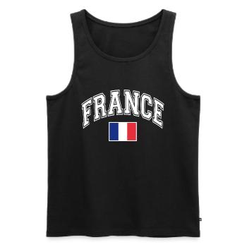 Drapeau de la France - Débardeur bio Premium Homme - noir - Devant - AI Model Male 178 light (178cm)