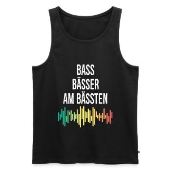 Techno - Männer Premium Bio Tank Top - Schwarz - Vorne - Michal (187cm)
