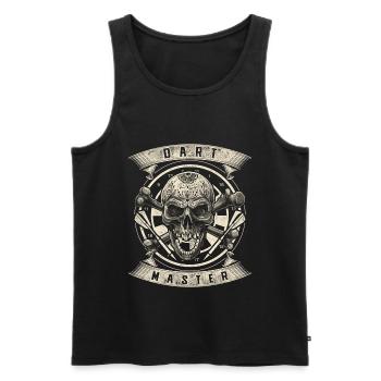Tournoi de fléchettes Dart Master Skull Darts Player - Débardeur bio Premium Homme - noir - Devant - AI Model Male 178 light (178cm)