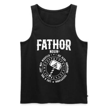 FATHOR Fête des pères - Débardeur bio Premium Homme - noir - Devant - Michal (187cm)
