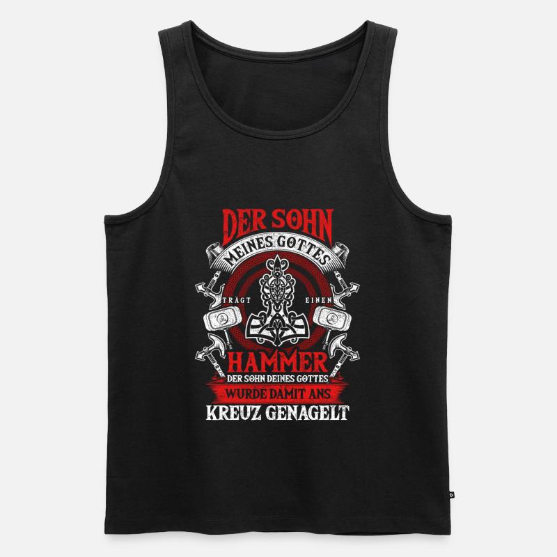 Odins Sohn Thors Hammer - Männer Premium Bio Tank Top - Schwarz