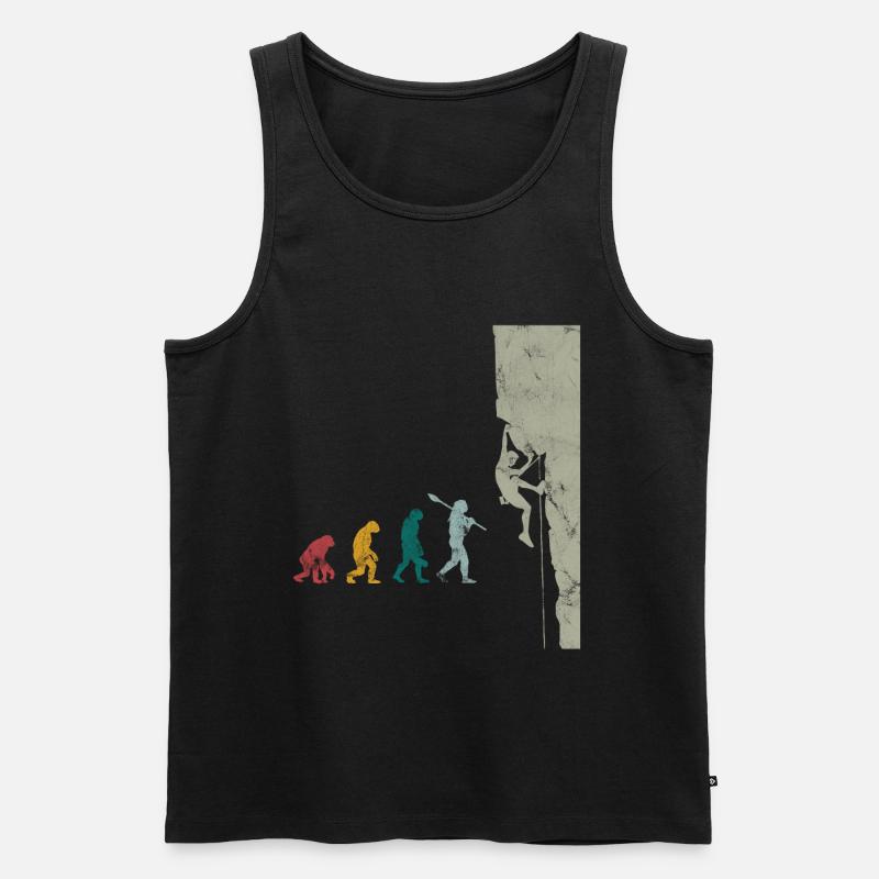 Klettern Bouldern Evolution - Männer Premium Bio Tank Top - Schwarz
