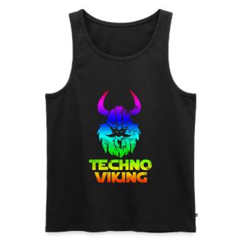 Germanic Techno Vikinger Nordmänner Germanic - Men's Premium Organic Tank Top - black - Front - AI Model Male 178 light (178cm)