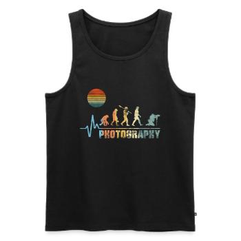 Evolution photography vintage heartbeat - Men's Premium Organic Tank Top - black - Front - AI Model Male 178 light (178cm)