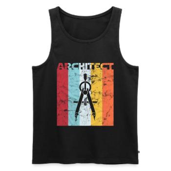 Architekt - Männer Premium Bio Tank Top - Schwarz - Vorne - Michal (187cm)