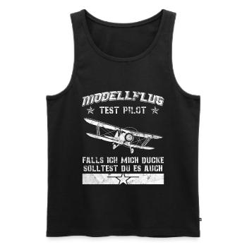 Modellflug Piloten Flugzeug Flieger Sprüche - Männer Premium Bio Tank Top - Schwarz - Vorne - Michal (187cm)