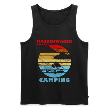 Camping Kastenwagen on Tour Campervans Trip Vintag - Männer Premium Bio Tank Top - Schwarz - Vorne - Michal (187cm)
