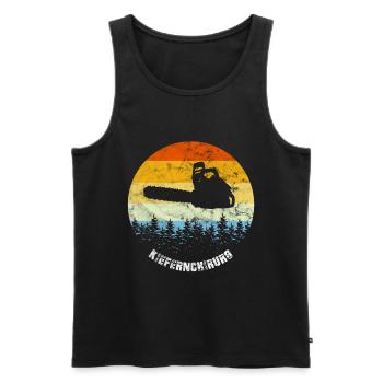 Kiefernchirurg Waldarbeiter Holzfäller Kettensäge - Männer Premium Bio Tank Top - Schwarz - Vorne - Michal (187cm)