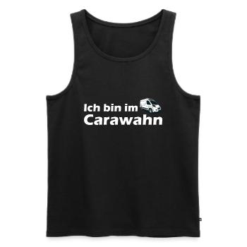 Camping Campen Wohnmobil Van Kastenwagen Design - Männer Premium Bio Tank Top - Schwarz - Vorne - Michal (187cm)