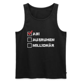 Abi Ausruhen Millionär Abitur Geschenk Abi Spruch - Männer Premium Bio Tank Top - Schwarz - Vorne - AI Model Male 178 light (178cm)