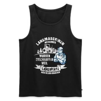 Landmaschinen Mechaniker - Männer Premium Bio Tank Top - Schwarz - Vorne - Michal (187cm)