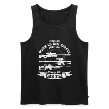 Sniper Scharfschütze Armee Geschenk Spruch Bundesw - Männer Premium Bio Tank Top - Schwarz - Vorne - AI Model Male 178 light (178cm)