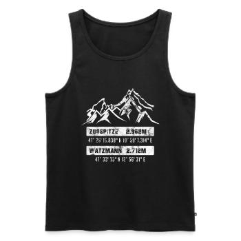 Zugspitze Watzmann Berge Deutschland Wandern Bergs - Männer Premium Bio Tank Top - Schwarz - Vorne - AI Model Male 178 light (178cm)