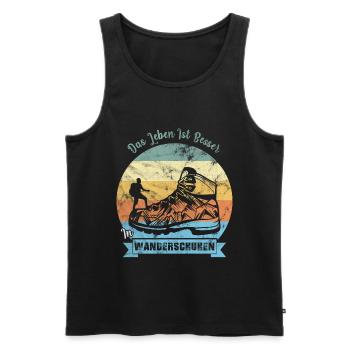 Das Leben ist besser in Wanderschuhen - Männer Premium Bio Tank Top - Schwarz - Vorne - Michal (187cm)