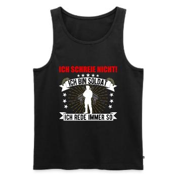 Soldat Bundeswehr Soldaten Spruch Geschenk Armee - Männer Premium Bio Tank Top - Schwarz - Vorne - Michal (187cm)