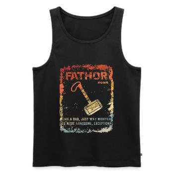 Cadeau de fête des pères FATHOR - Débardeur bio Premium Homme - noir - Devant - Michal (187cm)