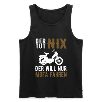 Mofa Moped Mopedfahrer Spruch Geschenk - Männer Premium Bio Tank Top - Schwarz - Vorne - Michal (187cm)
