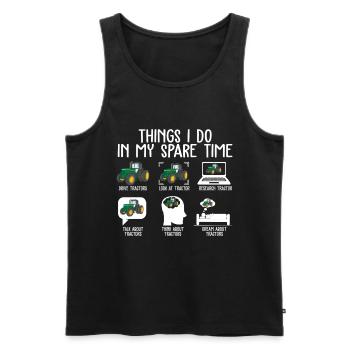 Things I Do In My Spare Time Tractors T Shirt - Débardeur bio Premium Homme - noir - Devant - Michal (187cm)