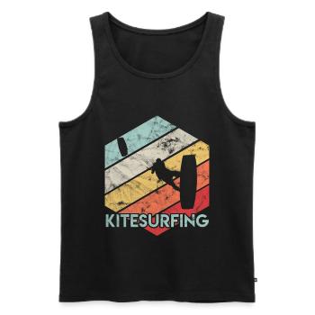 Kite surfing - Men's Premium Organic Tank Top - black - Front - AI Model Male 178 light (178cm)