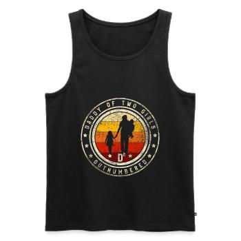 Vater von Mädchen Dad Papa Outnumbered - Männer Premium Bio Tank Top - Schwarz - Vorne - Michal (187cm)