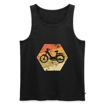 Motorroller Mofa Moped Geschenkidee - Männer Premium Bio Tank Top - Schwarz - Vorne - Michal (187cm)