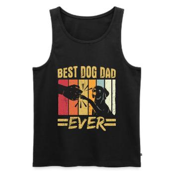 Meilleur chien canin père papa papa jamais cadeau rétro - Débardeur bio Premium Homme - noir - Devant - Michal (187cm)