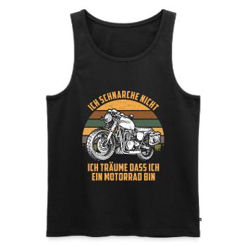 Ich schnarche nicht - Motorrad Vintage Retro Spruc - Männer Premium Bio Tank Top - Schwarz - Vorne - Michal (187cm)