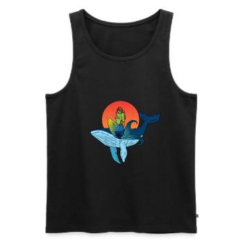 Wal und Meerjungfrau Design - Männer Premium Bio Tank Top - Schwarz - Vorne - AI Model Male 178 light (178cm)