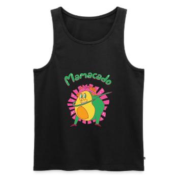 Dubbing Mamacado lustige Avocado Schwanger - Männer Premium Bio Tank Top - Schwarz - Vorne - AI Model Male 178 light (178cm)