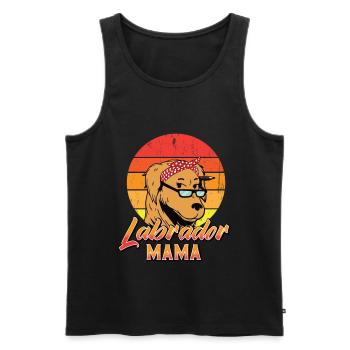 mama labrador dog - Männer Premium Bio Tank Top - Schwarz - Vorne - AI Model Male 178 light (178cm)