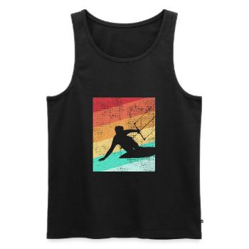 Kitesurfer kite kiteboard kitesurfing - Débardeur bio Premium Homme - noir - Devant - AI Model Male 178 light (178cm)