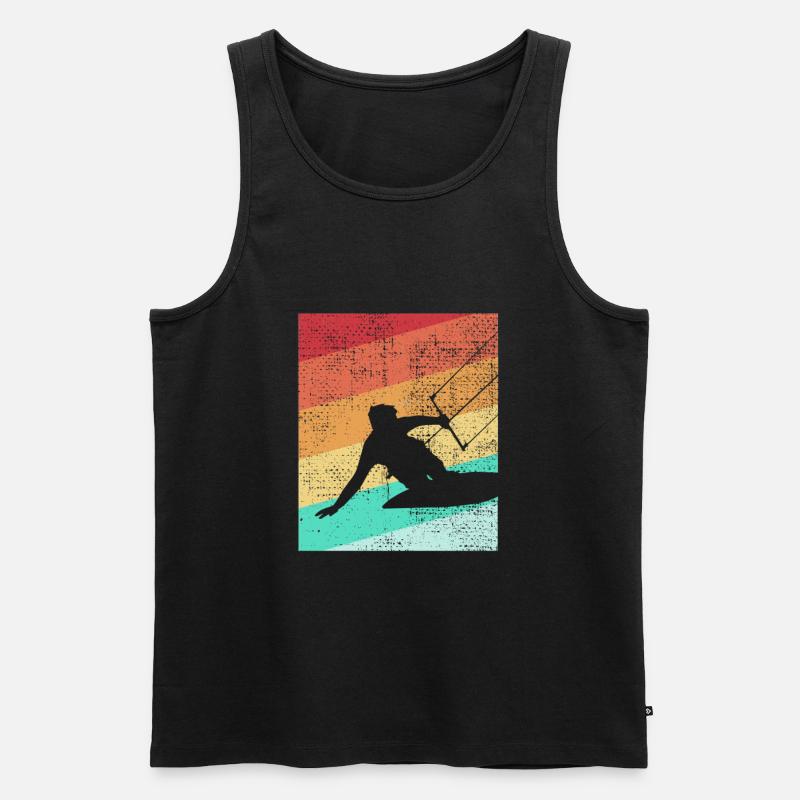 Kite Kitesurfer kiteboarding kitesurfing - Männer Premium Bio Tank Top - Schwarz