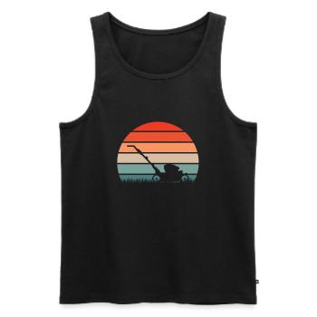 Gardening Lawn mowing Hobby gardener - Men's Premium Organic Tank Top - black - Front - Michal (187cm)