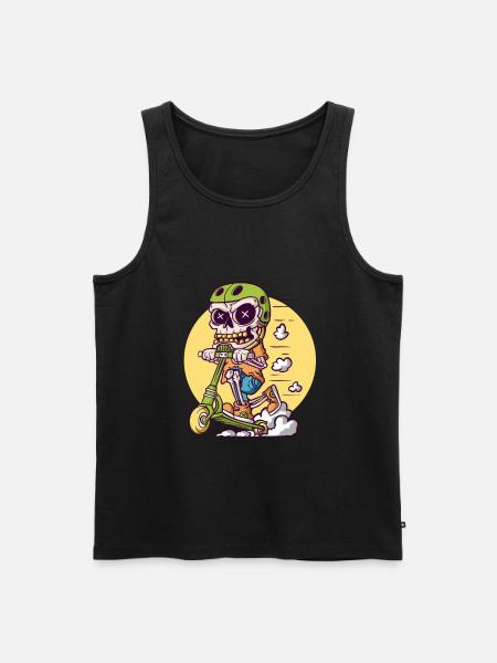 Skull scooter - Men's Premium Organic Tank Top - black