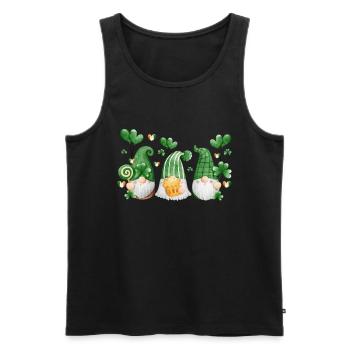 Gnome Irish Lucky Beer Drinking - Männer Premium Bio Tank Top - Schwarz - Vorne - AI Model Male 178 light (178cm)