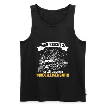 Mir reicht's ich geh zu meiner Modelleisenbahn Eis - Männer Premium Bio Tank Top - Schwarz - Vorne - AI Model Male 178 light (178cm)