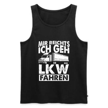 LKW Fahrer Spruch - Mir reichts ich geh LKW fahren - Männer Premium Bio Tank Top - Schwarz - Vorne - Michal (187cm)